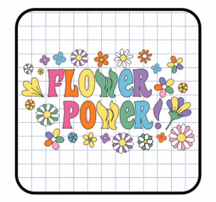 Dessous de verre geek typographie florale colorée - TenStickers