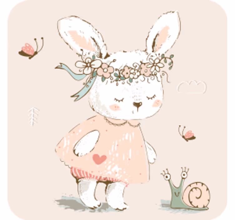 Dessous de verre geek personnage de lapin fantaisiste - TenStickers