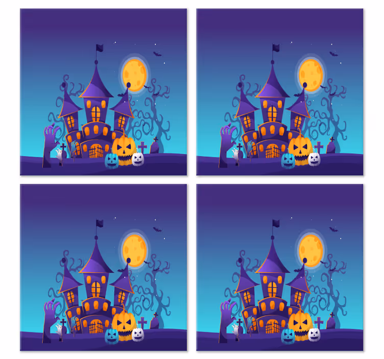 Cimetière effrayant avec des chauves-souris halloween dessous de  - TenStickers