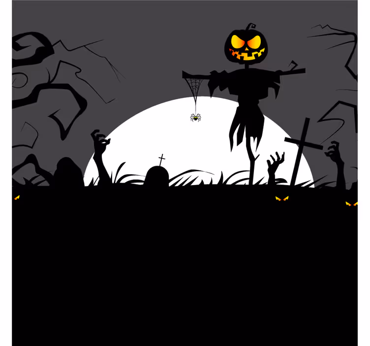 Dessous de verre halloween Épouvantail avec citrouille - TenStickers