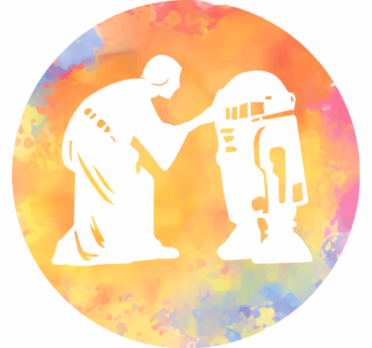 Dessous de verre geek silhouette d'interaction personnage - TenStickers