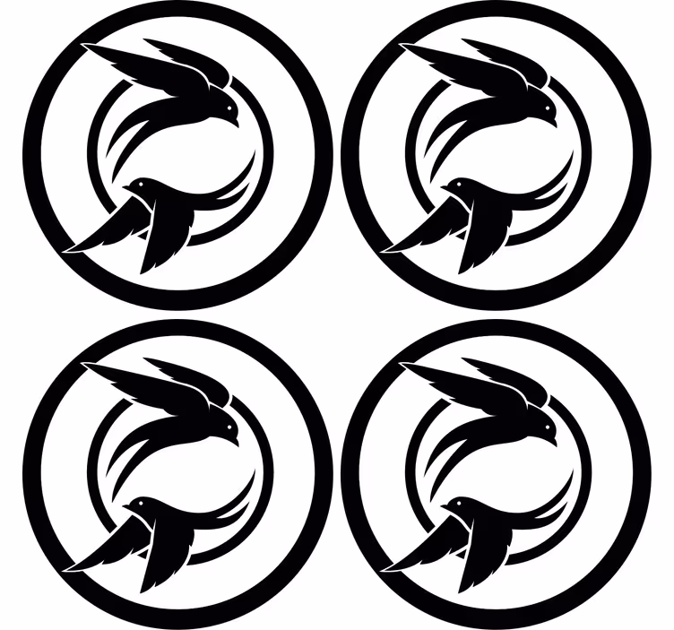 Dessous de verre geek Écusson d'oiseaux stylisés - TenStickers