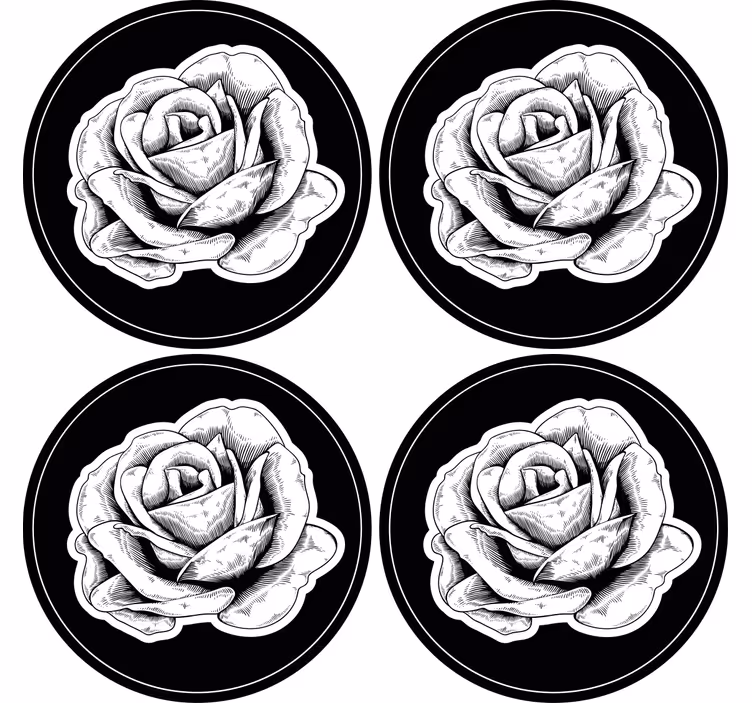 Dessous de verre rose noire complexe - TenStickers