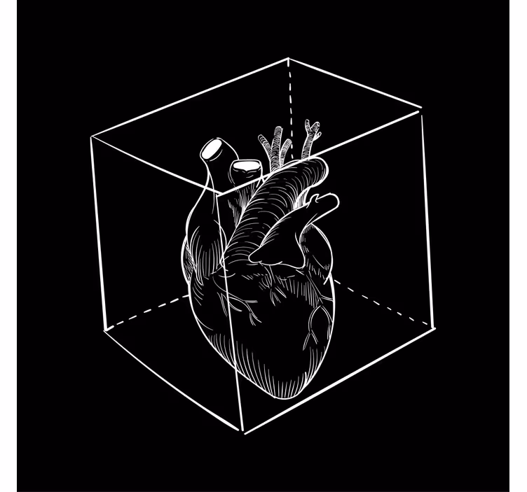 Dessous de verre geek cœur en cube 3d - TenStickers