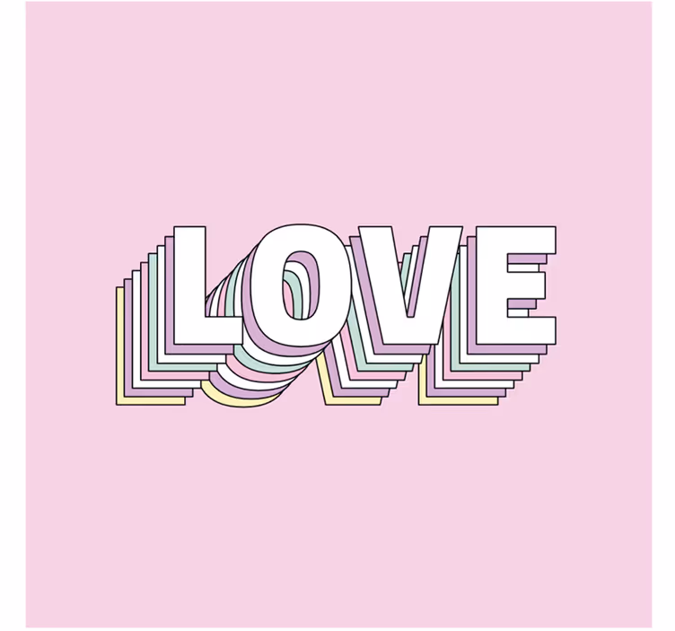 Dessous de verre citation typographie d'amour rose et blanc - TenStickers