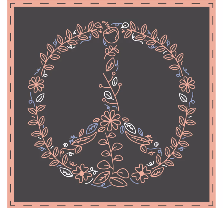 Dessous de verre geek Émblème floral de paix - TenStickers