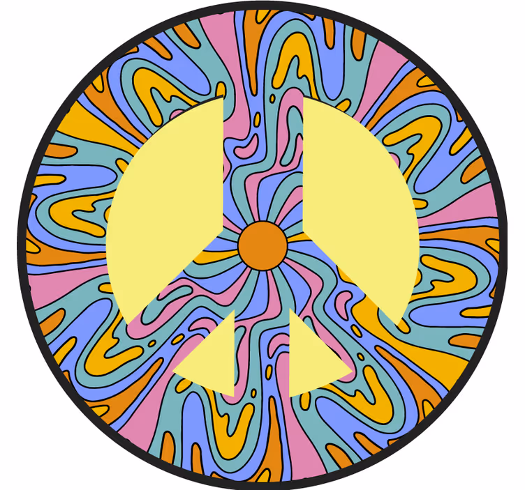Dessous de verre geek symbole de paix vibrant - TenStickers