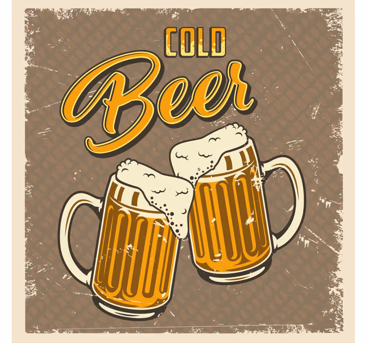 Dessous de verre bière mugs de bière mousseuse - TenStickers