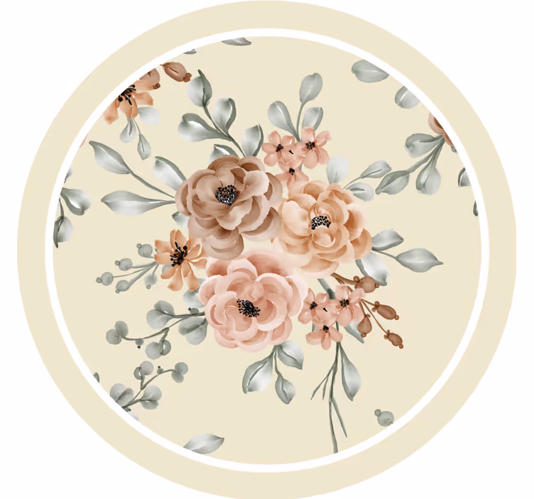 Dessous de verre vintage motif d'élégance florale - TenStickers