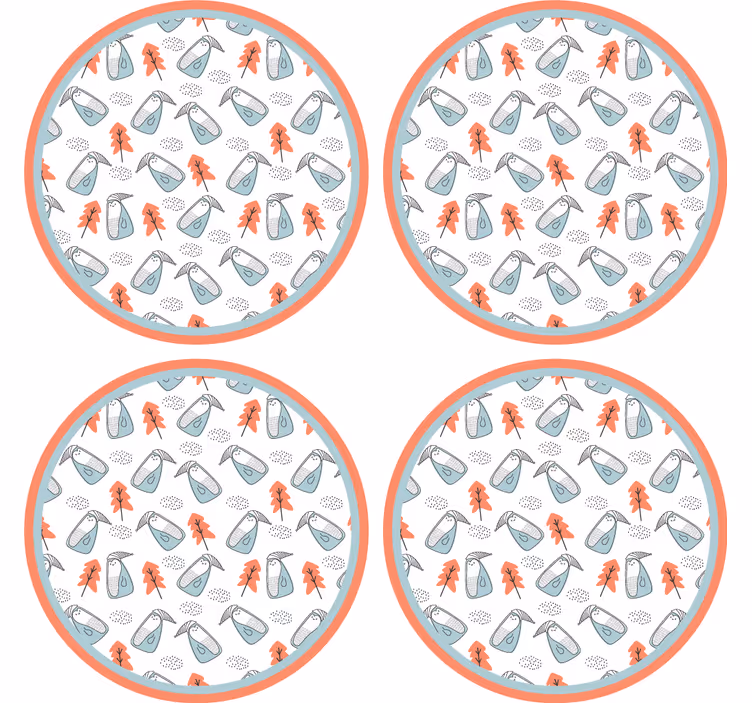 Dessous de verre geek motif de feuilles original - TenStickers