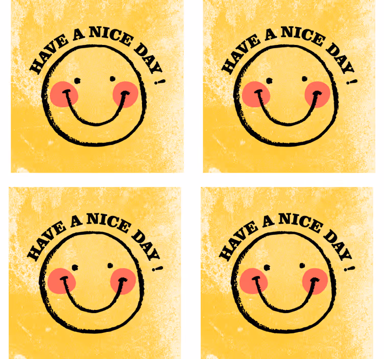 Dessous de verre citation smiley joyeux avec message - TenStickers