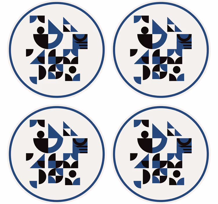 Dessous de verre moderne agencement de formes géométriques - TenStickers