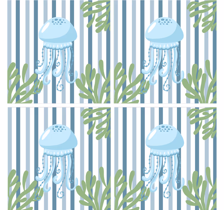 Dessous de verre moderne motif méduse avec rayures - TenStickers