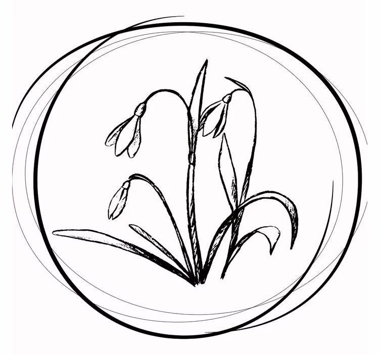 Dessous de verre croquis floral élégant - TenStickers