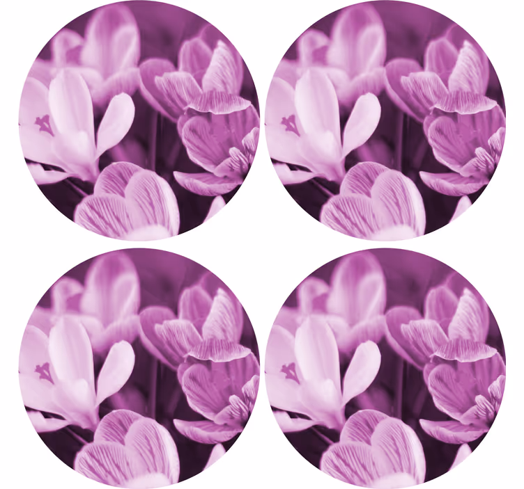 Dessous de verre Élément floral vibrant - TenStickers