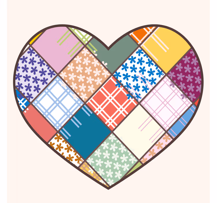 Dessous de verre motif cœur en patchwork - TenStickers