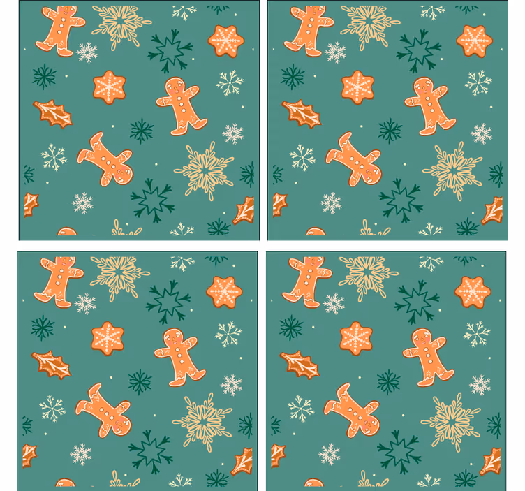 Dessous de verre noël motif biscuit en pain d'épice - TenStickers