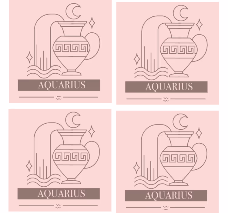 Dessous de verre citation symbole du verseau - TenStickers