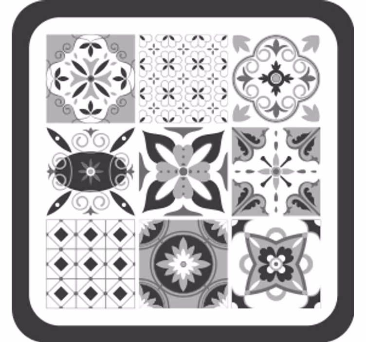 Dessous de verre motifs floraux géométriques - TenStickers