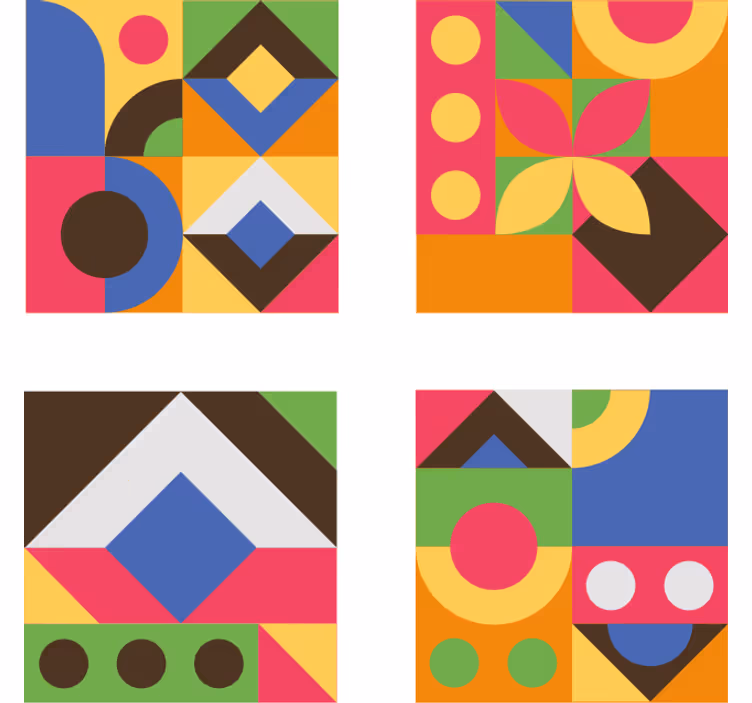 Dessous de verre formes géométriques colorées - TenStickers