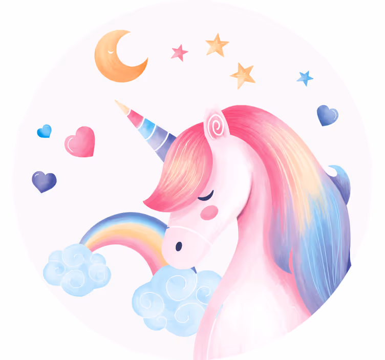 Dessous de verre geek illustration de licorne fantaisie - TenStickers