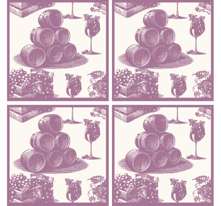 Dessous de verre bière fûts et verres à vin - TenStickers