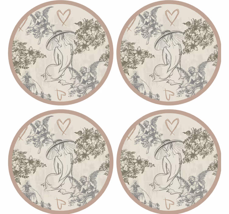 Dessous de verre vintage figures florales élégantes - TenStickers
