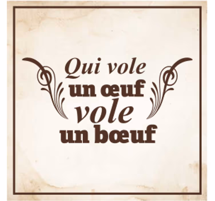 Dessous de verre expression qui vole un œuf - TenStickers