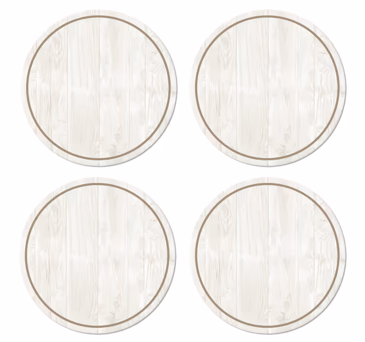 Dessous de verre vintage effet de bois blanc - TenStickers