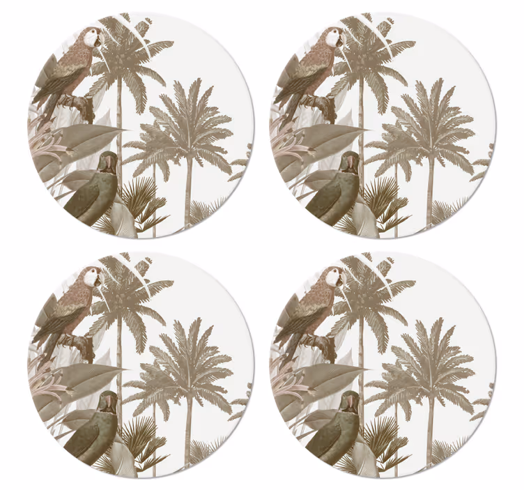 Dessous de verre faune tropicale style vintage - TenStickers