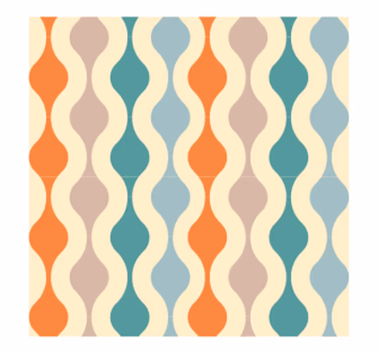Dessous de verre vintage motif ondulé multicolore - TenStickers