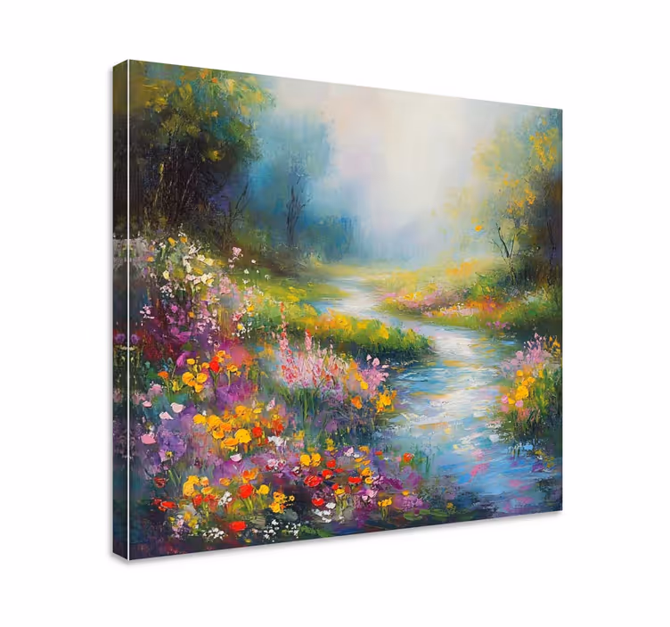 Tableau paysage rivière forestière - TenStickers