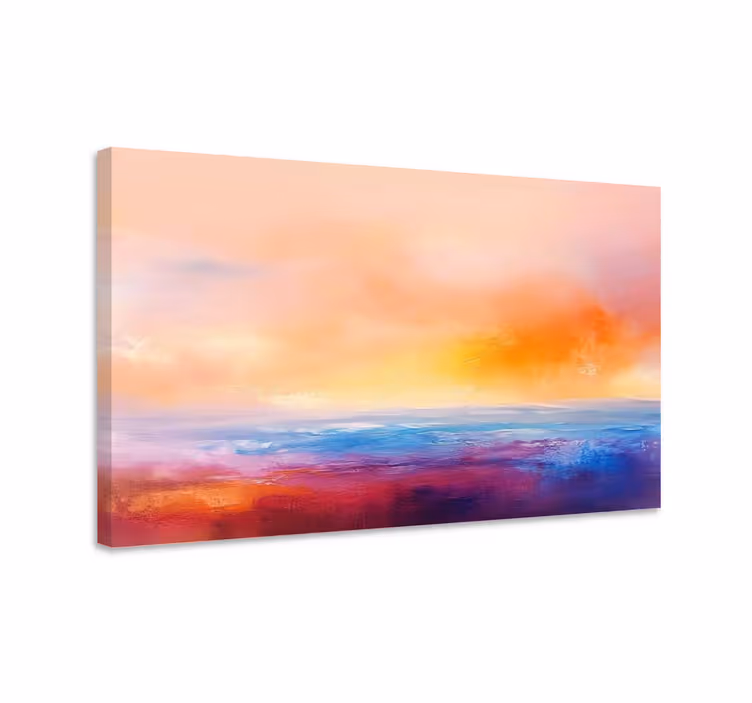 Tableau paysage coucher de soleil artistique - TenStickers