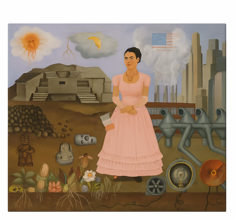 Tableau art frida khalo à la frontière - TenStickers