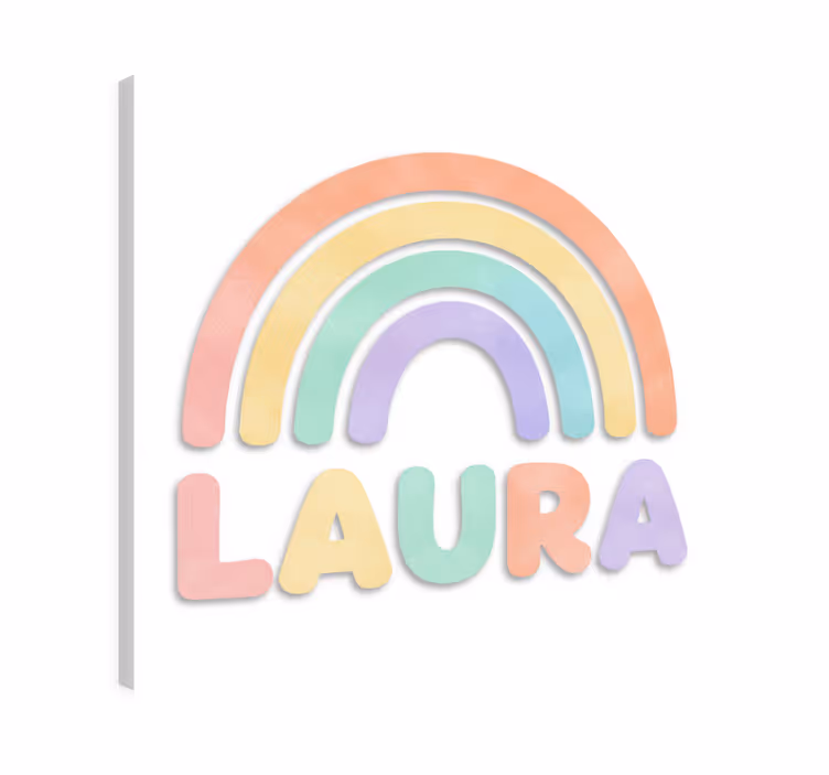 Tableau enfants arc-en-ciel avec nom - TenStickers