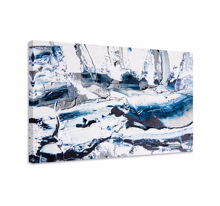 Tableau bleu peinture texturée crème bleue - TenStickers