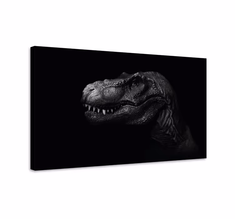 Tableau dinosaures élégant et réaliste sur fond noir - TenStickers