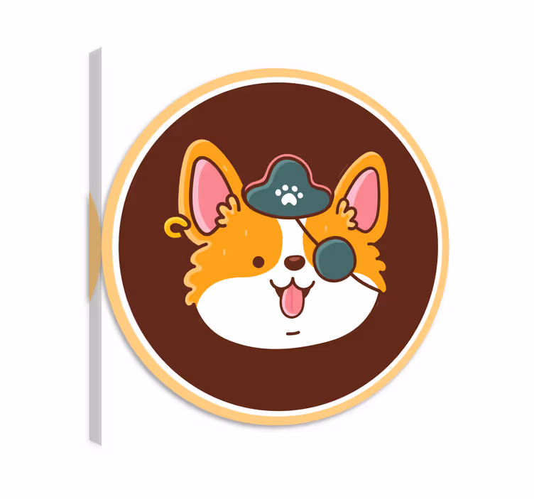 Tableau chat chien avec un bandeau à l'œil - TenStickers
