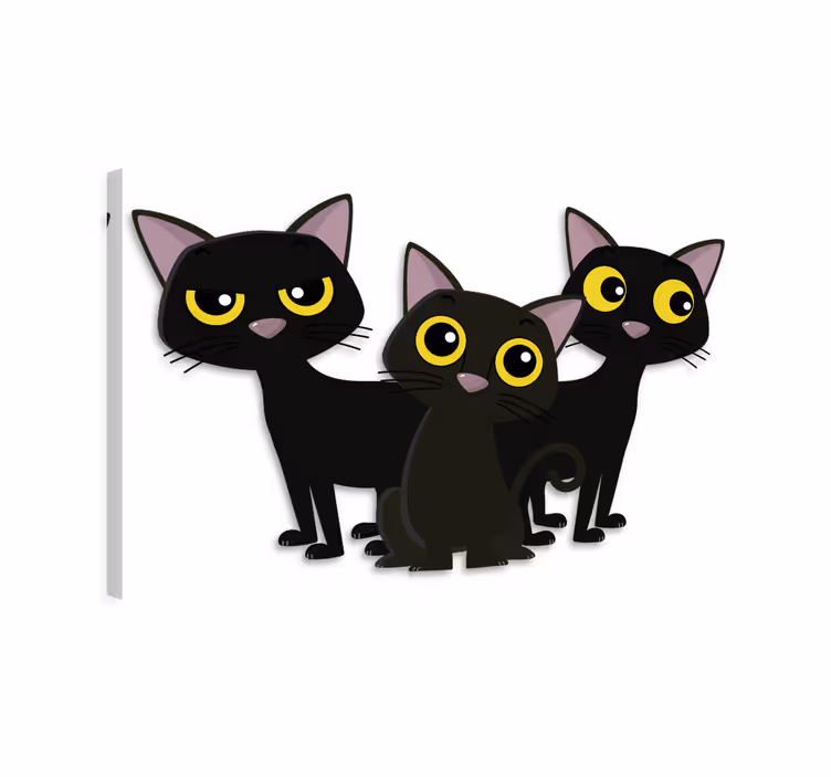 Tableau chat petits chats noirs - TenStickers