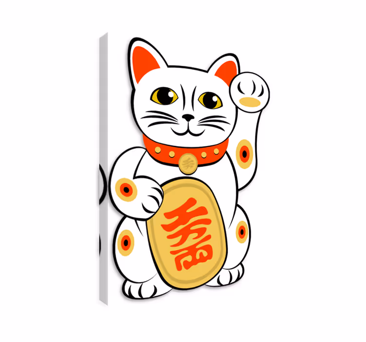 Tableau chat vinyle décoratif chat chinois - TenStickers
