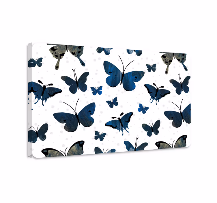 Tableau papillons ailes pailletées bleues - TenStickers