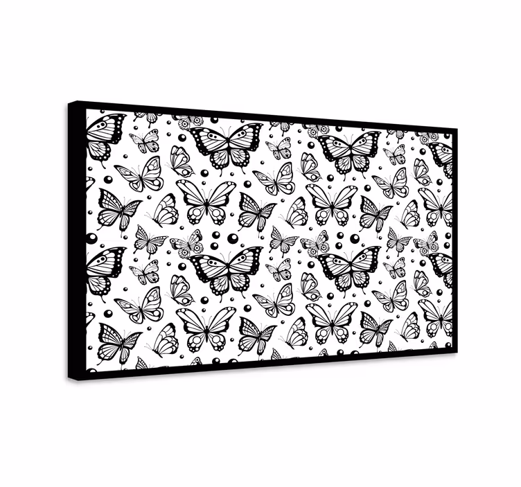 Tableau papillons monocolores et pois - TenStickers