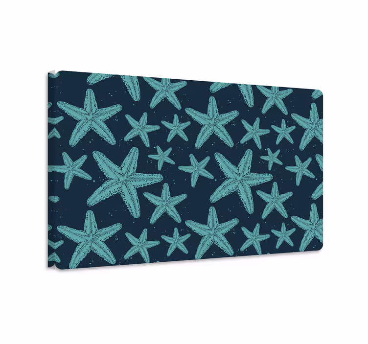 Tableau poissons étoiles de mer bleues ordinateur - TenStickers