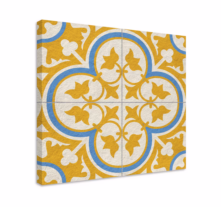 Tableau jaune carreau hydraulique jaune - TenStickers