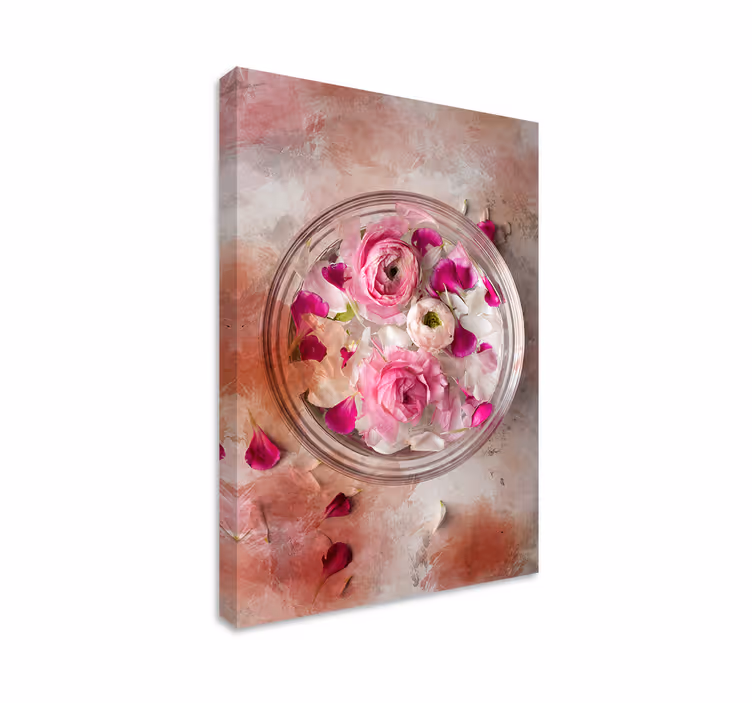 Tableau fleurs et plantes illustration florale dans un bol - TenStickers
