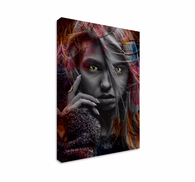 Tableau personnage portrait féminin énigmatique - TenStickers
