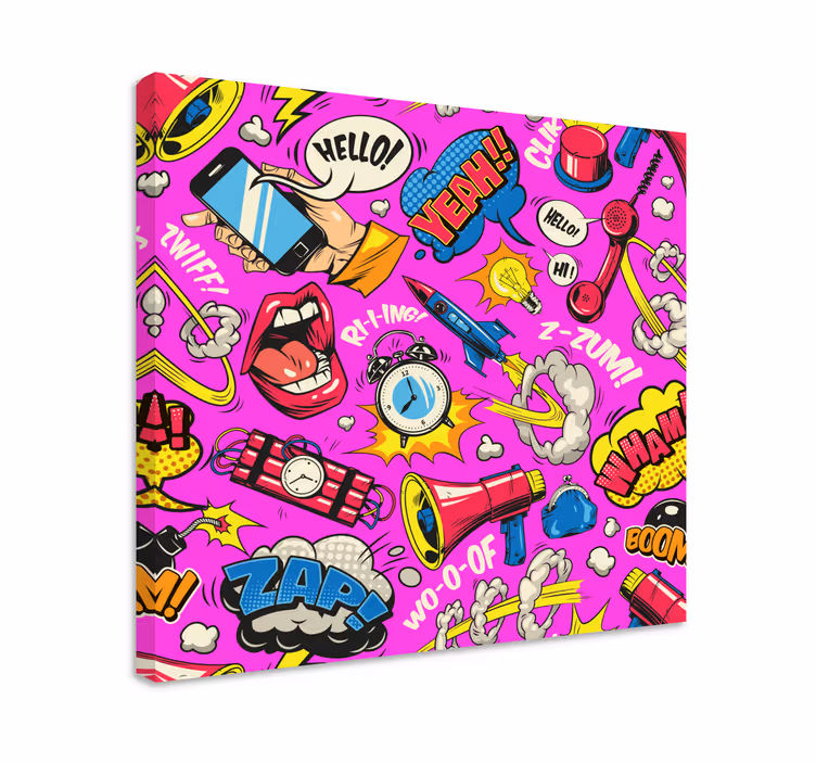 Tableau fleurs explosions comiques - TenStickers