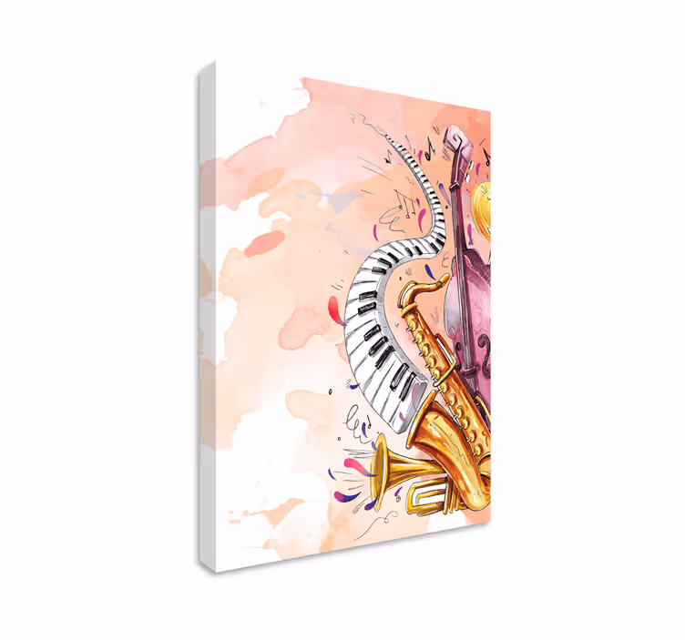 Tableau musique Instrumentos musicales acuarela - TenStickers