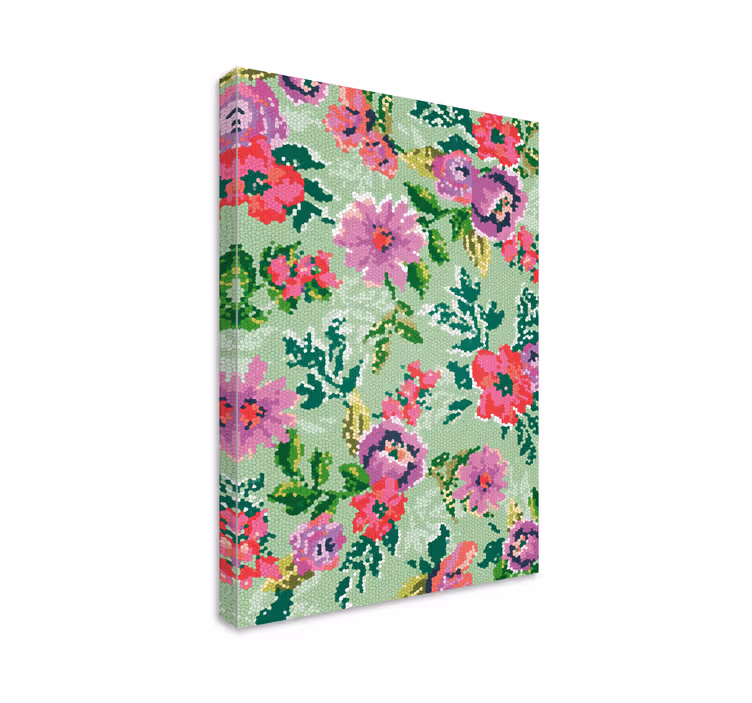 Tableau fleurs motif floral en mosaïque - TenStickers