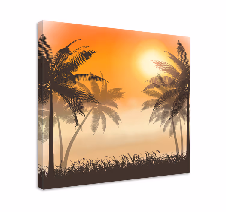 Tableau paysage ambiance de coucher de soleil tropical - TenStickers